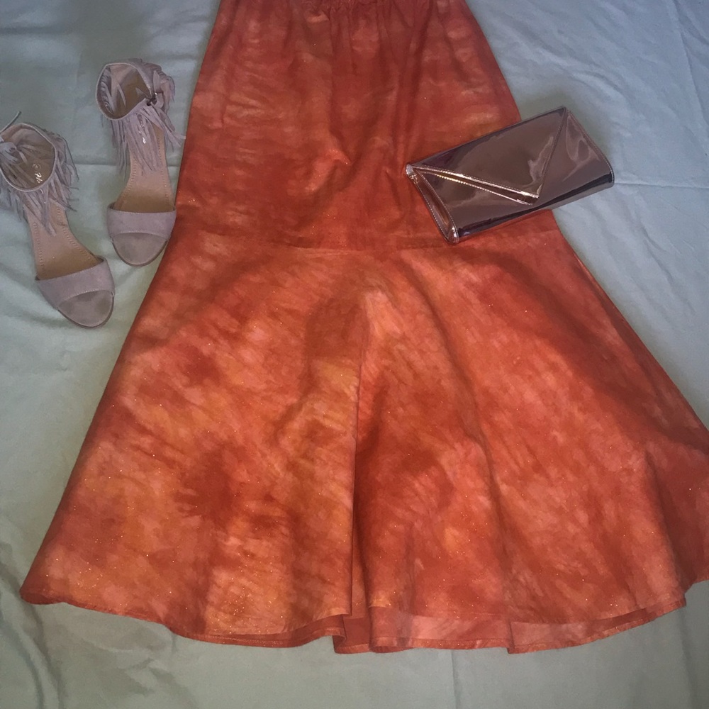Orange splash African style custom made skirt